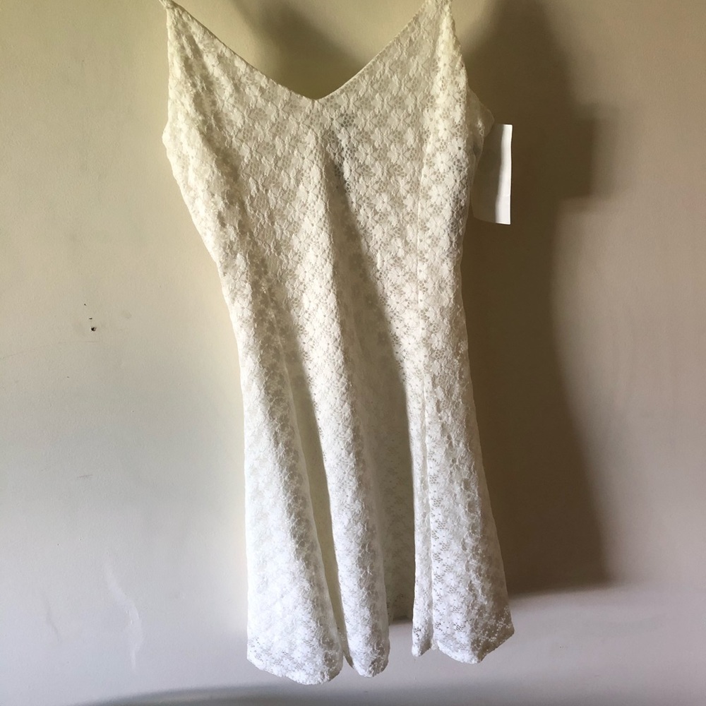 White eyelet lace dress